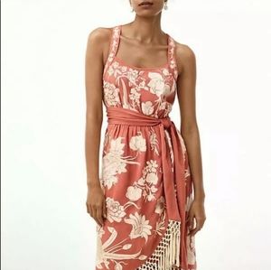 Anthropologie Lucille Embroidered Fringe Dress 0P